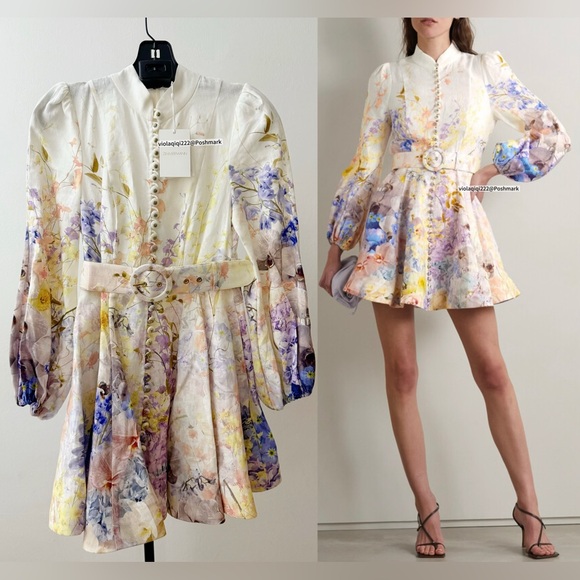 NWT Zimmermann Dress | Rare Zimmermann Rhythmic Belted Mini Dress (AU 0P/ US 2) - Picture 1 of 16